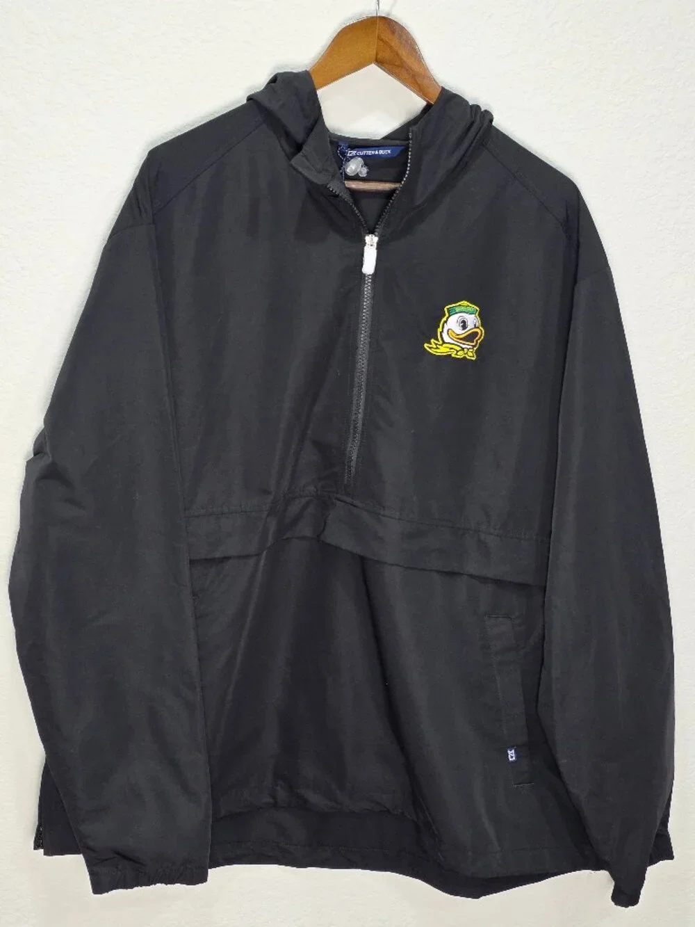 NWOT Cutter & Buck Oregon Ducks Charter Eco Half-Zip Anorak Jacket Men's XL